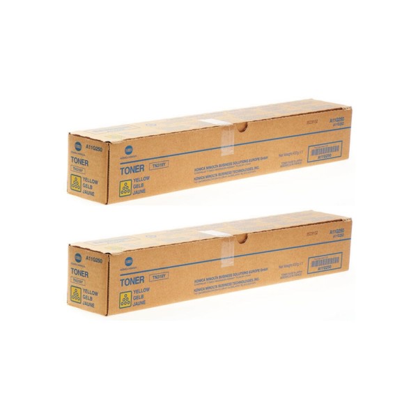 Set Cartuse toner Konica-Minolta Original 2x TN-319Y Galben, 52000 pagini si USB Stick