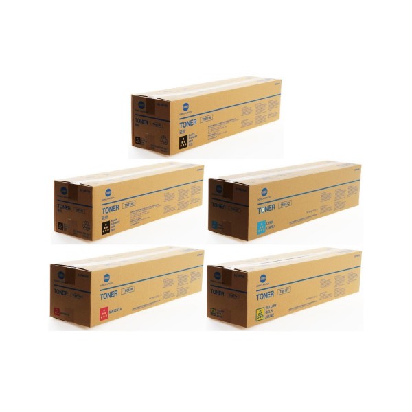 Set Cartuse toner Konica-Minolta Original 2x TN-613K Negru, 1x TN-613C Cyan, 1x TN-613M Magenta, 1x TN-613Y Galben, 180000 pagini si USB Stick