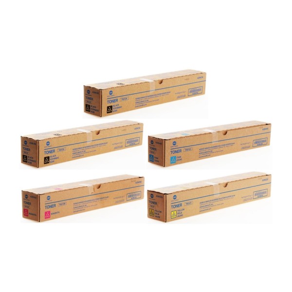 Set Cartuse toner Konica-Minolta Original 2x TN512K Negru, 1x TN512C Cyan, 1x TN512M Magenta, 1x TN512Y Galben, 133000 pagini si USB Stick