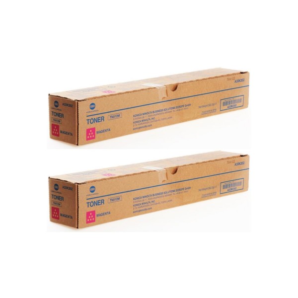 Set Cartuse toner Konica-Minolta Original 2x TN512M Magenta, 52000 pagini si USB Stick