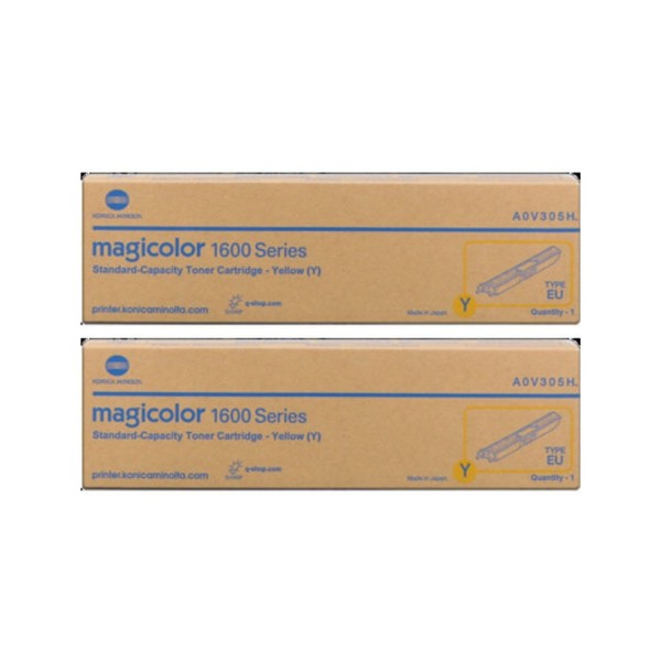 Set Cartuse toner Konica-Minolta Original 2x A0V305H Galben, 3000 pagini si USB Stick