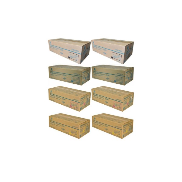 Set Cartuse toner Konica-Minolta Original 2x TNP-20K Negru, 2x TNP-20C Cyan, 2x TNP-20M Magenta, 2x TNP-20Y Galben, 40000 pagini si USB Stick