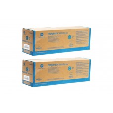 Set Cartuse toner Konica-Minolta Original 2x A0DK452 Cyan, 16000 pagini si USB Stick