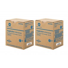 Set Cartuse toner Konica-Minolta Original 2x TNP-18C Cyan, 12000 pagini si USB Stick