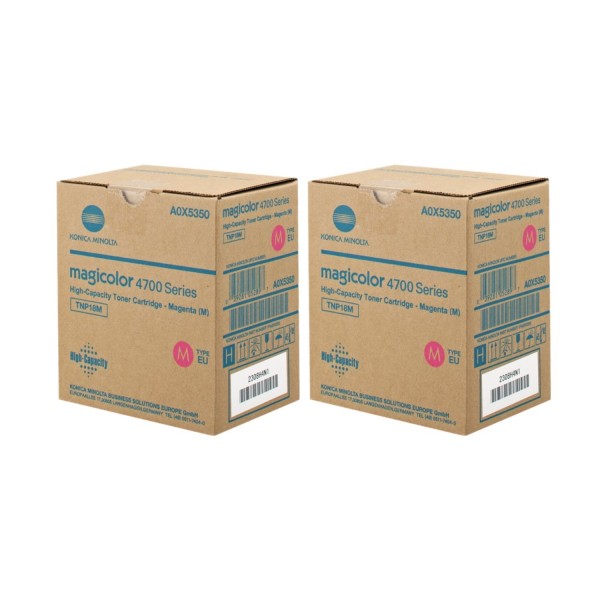 Set Cartuse toner Konica-Minolta Original 2x TNP-18M Magenta, 12000 pagini si USB Stick
