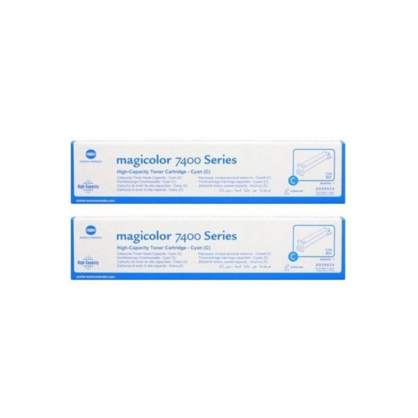 Set Cartuse toner Konica-Minolta Original 2x 8938-624 Cyan, 24000 pagini si USB Stick
