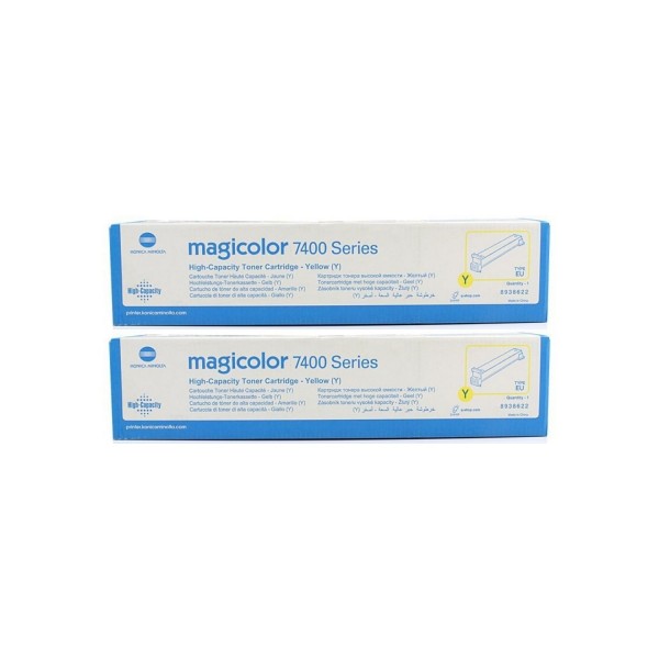 Set Cartuse toner Konica-Minolta Original 2x 8938-622 Galben, 24000 pagini si USB Stick