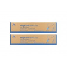 Set Cartuse toner Konica-Minolta Original 2x A0D7453 Cyan, 40000 pagini si USB Stick