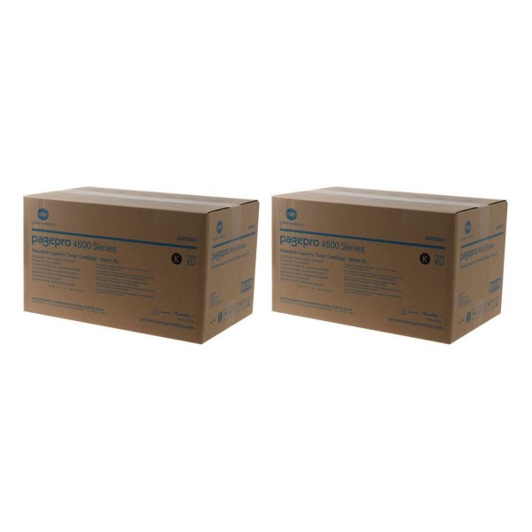 Set Cartuse toner Konica-Minolta Original 2x A0FN021 Negru, 20000 pagini si USB Stick