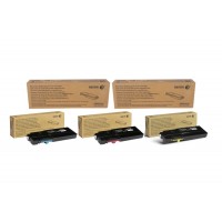Set 5 Cartuse Toner Original Xerox 2x106R03532 Negru, 1x106R03534 Cyan, 1x106R03535 Magenta, 1x106R03533 Galben, 45000 pagini, USB Stick