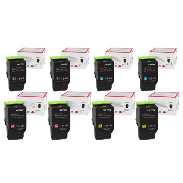 Set 8 Cartuse Toner Original Xerox 2x006R04360 Negru, 2x006R04369 Cyan, 2x006R04370 Magenta, 2x006R04371 Galben, 39000 pagini, USB Stick