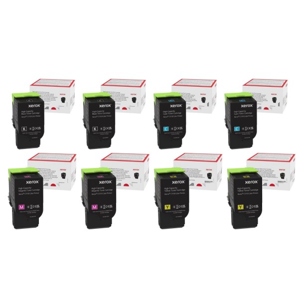 Set 8 Cartuse Toner Original Xerox 2x006R04368 Negru, 2x006R04369 Cyan, 2x006R04370 Magenta, 2x006R04371 Galben, 49000 pagini, USB Stick