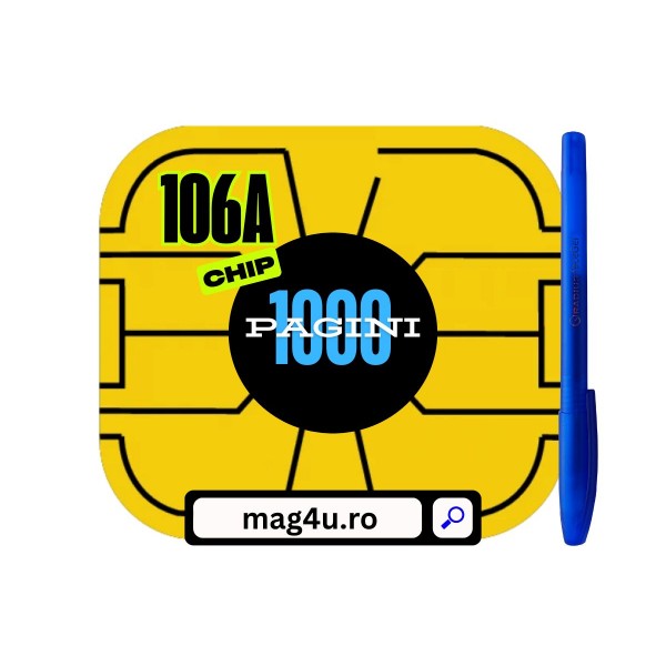 Set Chip SCC Compatibil HP(106A) W1106A Negru, 1000 pagini si Pix cu gel