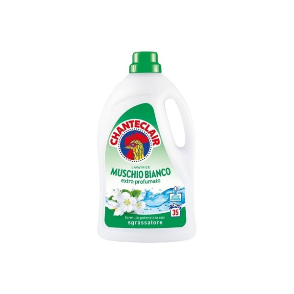Detergent Lichid Chanteclair Muschio Bianco (Mosc Alb) 1.575L, 35 Spalari, pentru Rufe Albe si Colorate