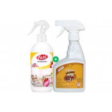 Set profesional Odorizant cameră și interior auto Floral Bouquet 500ml + Soluție curățare și întreținere lemn 500ml
