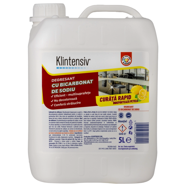 Degresant cu Bicarbonat 5 Litri– Putere Naturală de Curățare, Elimină Grăsimea și Mirosurile Neplăcute