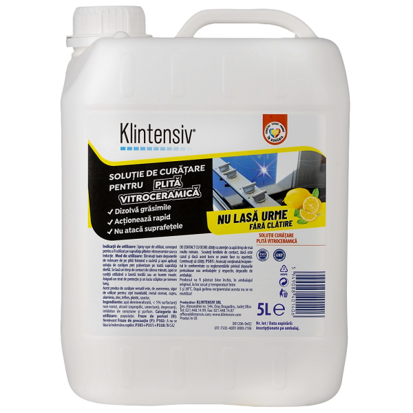 Soluție Curățare Plită Vitroceramică 5 Litri – Strălucire Intensă și Protecție pentru Suprafețe Lucioase