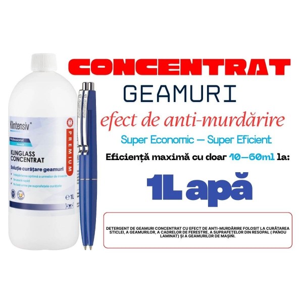 Set Klinglass concentrat, soluție profesională pentru curățarea geamurilor, 1L si 2xPix Schneider