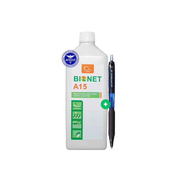 Set Bionet A15 Dezinfectant Profesional Concentrat Multisuprafete + Pix Jetstream – Curata si Dezinfecteaza Simultan - Bactericid, Virucid, Fungicid si Micobactericid