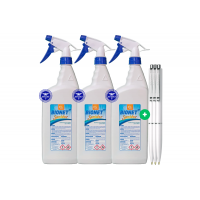 Set 3 x Bionet Sanidor Dezinfectant Profesionist Multisuprafete 3L Bactericid, Virucid si Fungicid + 3 Pixuri Schneider