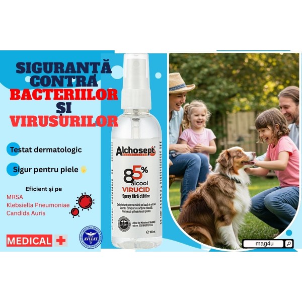 Dezinfectant ALCHOSEPT 100 ml – Pentru Mâini și Tegumente, Eficient Împotriva Bacteriilor și Virusurilor