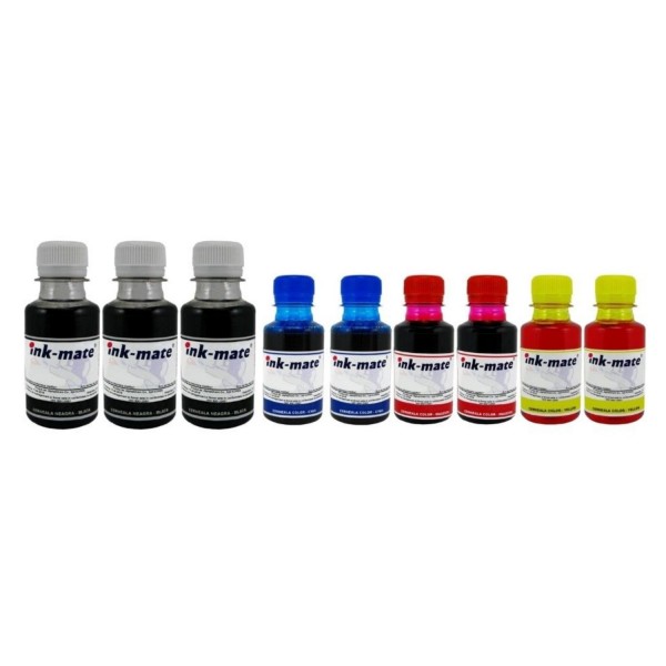 Pachet Flacon Refill Cerneala Ink-Mate 3X 100ml Negru HP C9362EE (336), 2X 100ml Cyan HP C9361EE (342), 2X 100ml Magenta HP C9361EE (342), 2X 100ml Yellow HP C9361EE (342) si Pix Schneider
