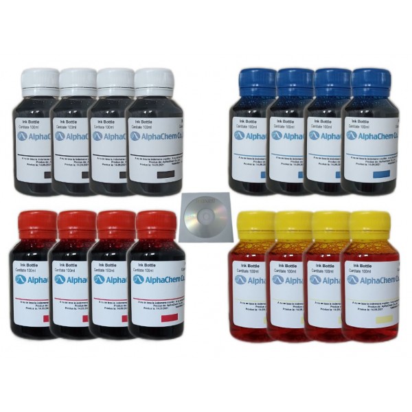 Set Flacon cerneala AlphaChem Compatibil Brother 4x100ml BT6000BK Negru, 4x100ml BT5000C Cyan, 4x100ml BT5000M Magenta, 4x100ml BT5000Y Galben, 10buc Crd Maxell cu plic