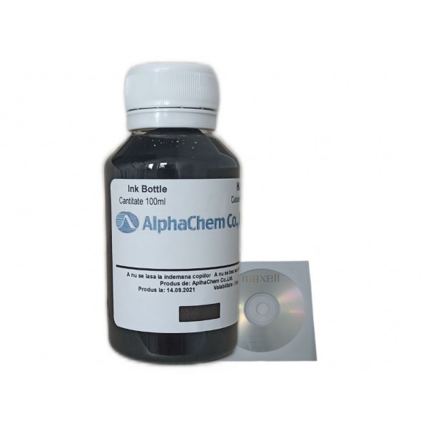 Flacon Cerneala AlphaChem Compatibil HP302, 1x100ml F6U66AE Negru, 1buc Cdr Maxell cu plic