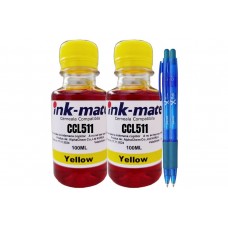 Set Flacon Cerneala Ink-Mate Compatibil Canon 2x100ml CL-511 Yellow, 2xPix Xball
