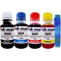 Set Flacon Cerneala Compatibil Canon 1x100ml PG-510 Negru, 1x100ml CL-511 Cyan, 1x100ml CL-511 Magenta, 1x100ml CL-511 Yellow, 4xPix XBall