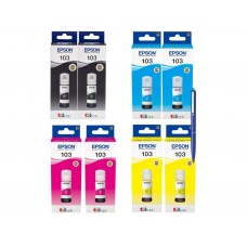Set Flacon Cerneala Original Epson (103) 2x65ml Negru, 2x65ml Cyan, 2x65ml Magenta, 2x65ml Yellow si Pix Schneider
