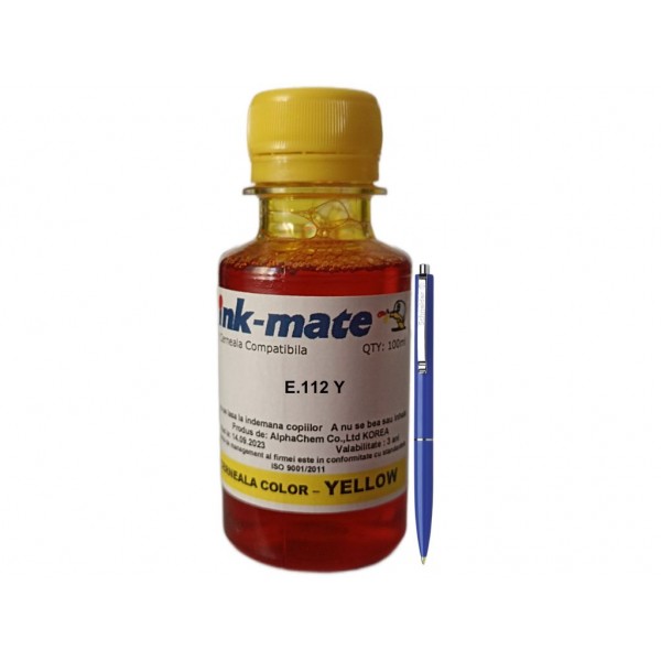 Set Flacon Cerneala Inkmate Compatibil Epson (112) 1x100ml Yellow si Pix Schneider