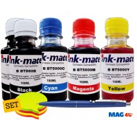 Set Cerneala Ink-Mate Compatibil Brother 2x100ml BTD60BK Negru, 1x100ml BT5000C Cyan, 1x100ml BT5000M Magenta, 1x100ml BT5000Y Galben cu Pix Schneider si Notes 5 culori 