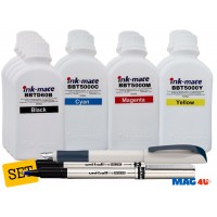 Set Cerneala Ink-Mate Compatibil Brother 4x500ml BTD60BK Negru, 2x500ml BT5000C Cyan, 2x500ml BT5000M Magenta, 2x500ml BT5000Y Galben cu Stilou Schneider si 2x Roller DeLuxe