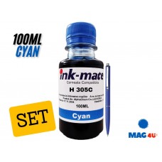 Set Flacon Cerneala Ink-Mate Compatibil HP305 1x100ml 3YM60AE Cyan cu Pix Schneider