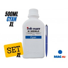Flacon Refill Cerneala HP Cyan (305XL) 3YM63AE 500ml Ink-Mate si Pix Schneider