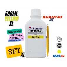 Flacon Refill Cerneala HP Yellow (305XL) 3YM63AE 500ml Ink-Mate si Pix Schneider