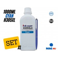 Flacon Refill Cerneala HP Cyan (305XL) 3YM63AE 1000ml Ink-Mate si Pix Schneider