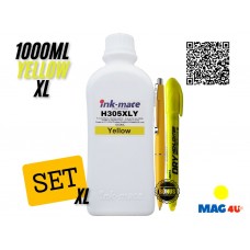 Flacon Refill Cerneala HP Yellow (305XL) 3YM63AE 1000ml Ink-Mate si Pix Schneider
