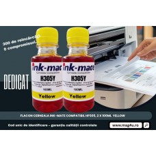 Set Flacone Cerneala Ink-Mate Compatibil HP305, 2x100ml 3YM60AE Yellow, Pix Schneider si Pix Radius