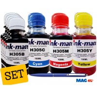 Pachet Flacon Refill Cerneala Ink-Mate 4X 100ml Negru HP 3YM61AE (305), 2X 100ml Cyan HP 3YM60AE (305), 2X 100ml Magenta HP 3YM60AE (305), 2X 100ml Yellow HP 3YM60AE (305) si Pix Schneider