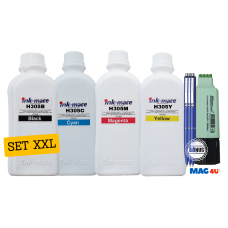 Pachet Flacon Refill Cerneala Ink-Mate 2X 1000ml Negru HP 3YM61AE (305), 1X 1000ml Cyan HP 3YM60AE (305), 1X 1000ml Magenta HP 3YM60AE (305), 1X 1000ml Yellow HP 3YM60AE (305) si Pix Schneider