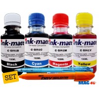 Set Flacone Cerneala Ink-Mate Compatibil Canon GI41 ( 1x100ml Black, 1x100ml Cyan, 1x100ml Magenta, 1x100ml Yellow) + Pix cu mecanism si Textmarker Non Toxic