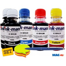 Set Flacone Cerneala Ink-Mate Compatibil Canon GI41 ( 2x100ml Black, 1x100ml Cyan, 1x100ml Magenta, 1x100ml Yellow) + Px Schneider si Notes 5 culori