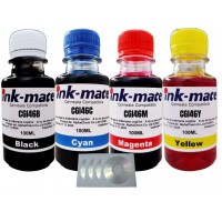 Set Flacon Cerneala Ink-Mate Compatibil Canon 1x100 GI-46BK Negru 1x100 GI-46C Cyan 1x100 GI-46M Magenta 1x100 GI-46Y Galben, 4buc Cdr Maxell cu plic