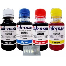 Set Flacon Cerneala Ink-Mate Compatibil Canon 1x100 GI-46BK Negru 1x100 GI-46C Cyan 1x100 GI-46M Magenta 1x100 GI-46Y Galben, 4buc Cdr Maxell cu plic
