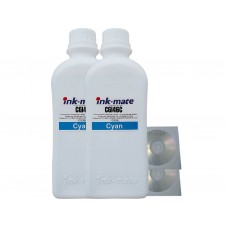 Set Flacon Cerneala Ink-Mate Compatibil Canon 2x1000ml GI-46C Cyan, 2buc Cdr Maxell cu plic