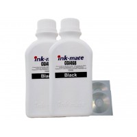 Set Flacon Cerneala Ink-Mate Compatibil Canon 2x500ml GI-46BK Negru, 2buc Cdr Maxell cu plic