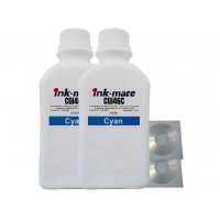 Set Flacon Cerneala Ink-Mate Compatibil Canon 2x500ml GI-46C Cyan, 2buc Cdr Maxell cu plic