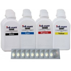Set Flacon Cerneala Ink-Mate Compatibil Canon 3x500 GI-46BK Negru 2x500 GI-46C Cyan 2x500 GI-46M Magenta 2x500 GI-46Y Galben, 9buc Cdr Maxell cu plic